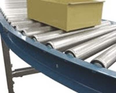 Gravity conveyor with steel rollers